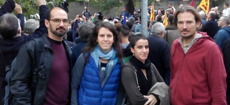 Els regidors de la Crida Serracant, Ferràndiz, Rubio i Boada, a Berga. Autor: @cridaSabadell via Twitter. 