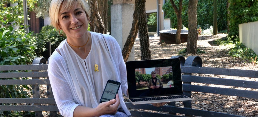 Foto portada: la candidata de Junts per Sabadell, Lourdes Ciuró, als Jardinets. Autor: J.d.A. 