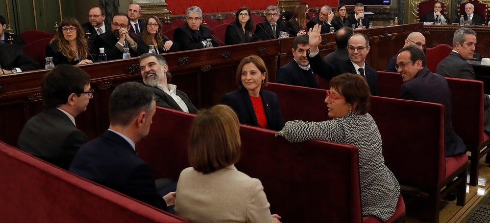 Els 12 líders independentistes al Suprem, aquest matí. Autor: Pool EFE via ACN. 