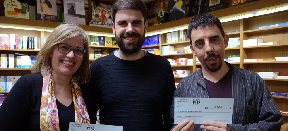 Foto portada: Els guanyadors del concurs de microrelats de iSabadell. Autor: David B.