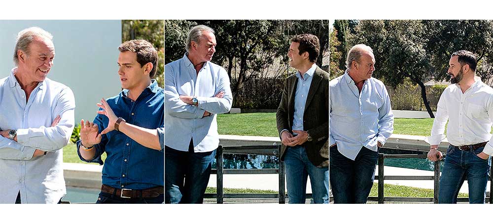 Rivera, Casado y Abascan, en la casa de Bertín Osborne. 