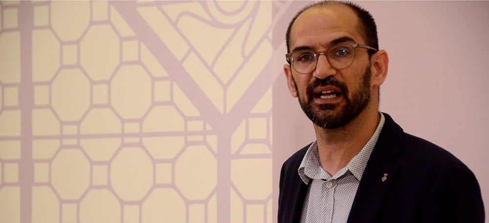 Maties Serracant en la roda de premsa de valoració de mandat. Autor: David B.