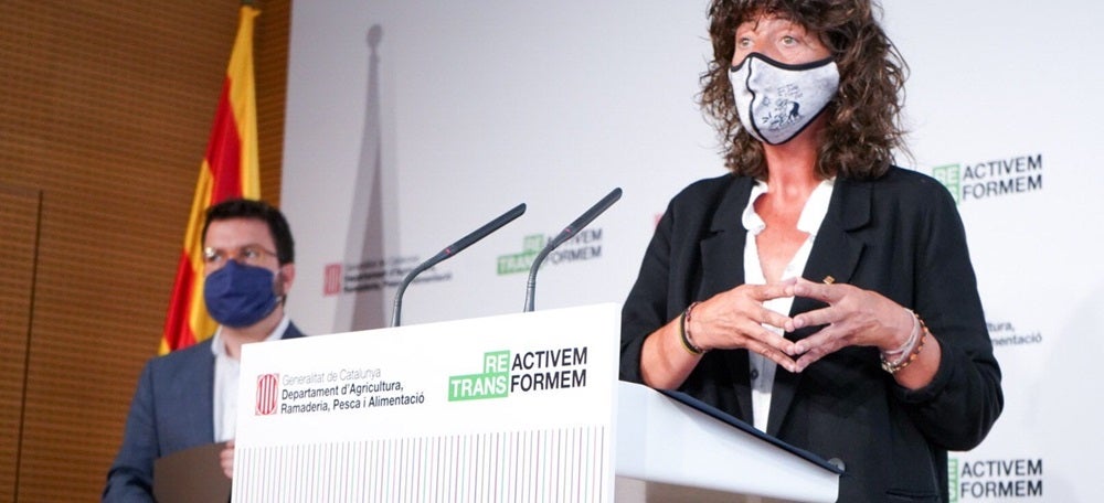 Roda de premsa amb la consellera d'Agricultura, Teresa Jordà, i el vicepresident Pere Aragonès.