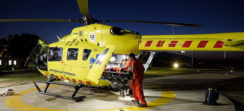 helicopter medicalitzat nocturn. Autor: Cedida. 