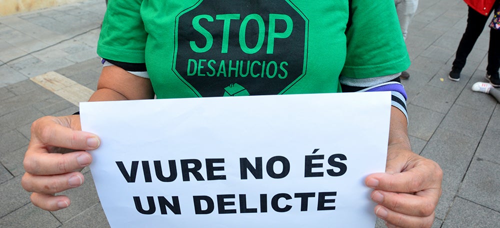 Un moment de la concentració, aquesta tarda. Autor: David B.