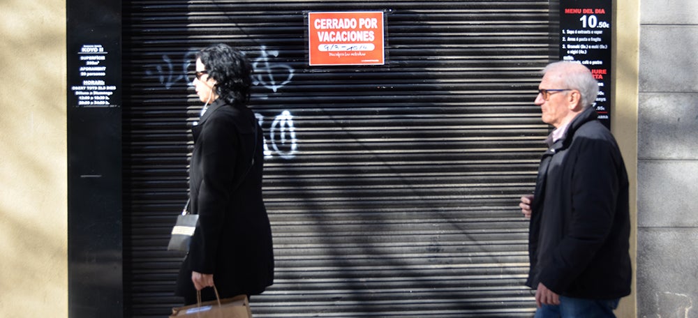 Un local de menjar asiàtic a la Rambla, tancat per vacances, aquest dimarts. Autor: David B.