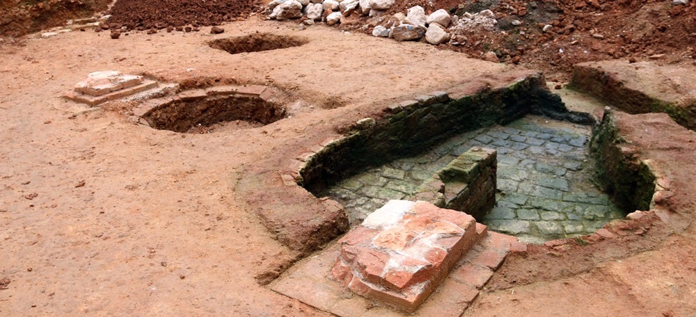 Pla general d'un dels forns localitzats en el jaciment al centre de Sabadell, el 19 de febrer de 2021. (Horitzontal)
