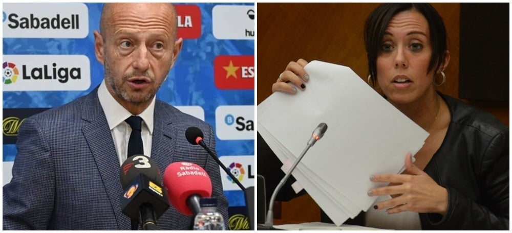 Foto portada: a l'esquerra el president i màxim accionista del Sabadell, Esteve Calzada. A la dreta, l'alcaldessa de Sabadell, Marta Farrés, en dues imatges d'arxiu. 