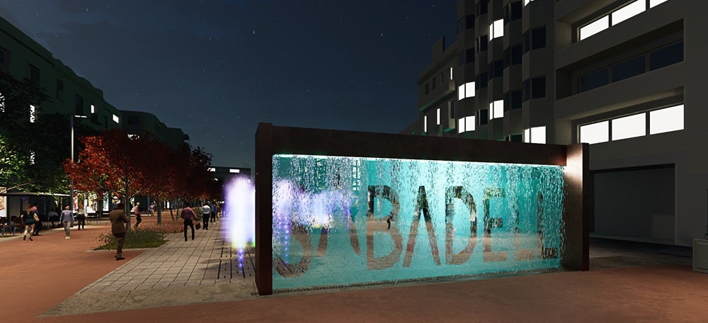 La futura làmina d'aigua per entrar al Passeig des del Passeig Manresa. Autor: cedida.