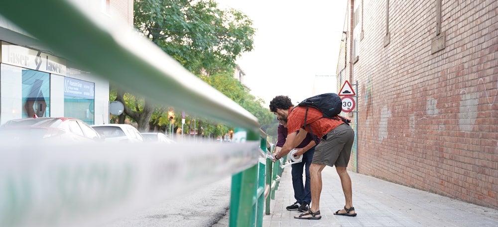 Acte simbòlic de La Crida per millorar el camí escolar de Can Rull. Autor: cedida.
