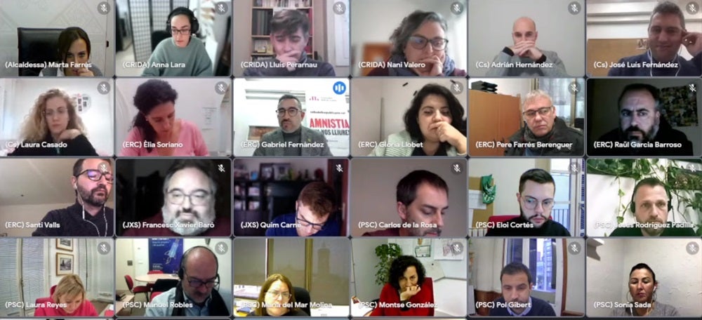 Foto portada: el ple telemàtic aquest dimecres.