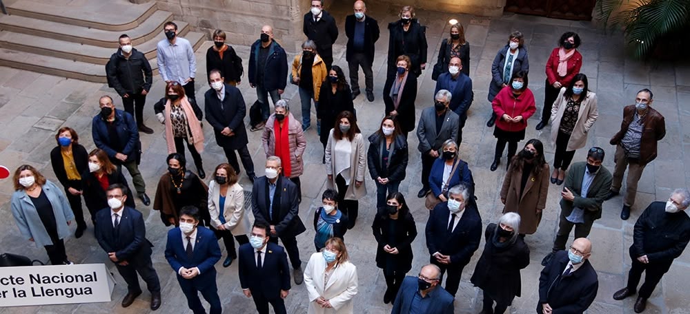Membres del Pacte Nacional per la Llengua. Autor: ACN.