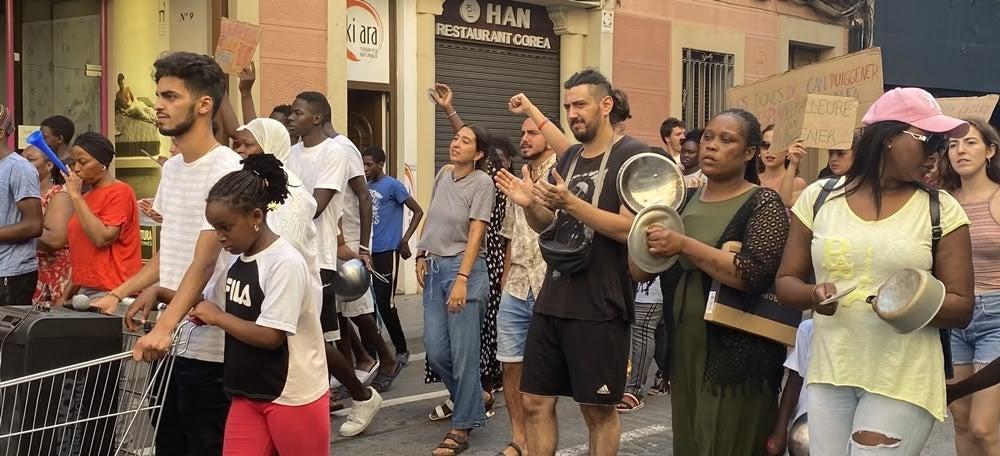 Mnifestació pels casals, aquest dimecres. Autora: J. Ramon