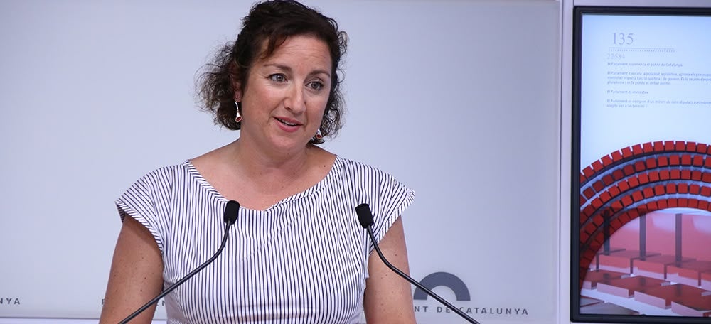 La portaveu del PSC-Units, Alícia Romero, en roda de premsa al Parlament. Autor: ACN.