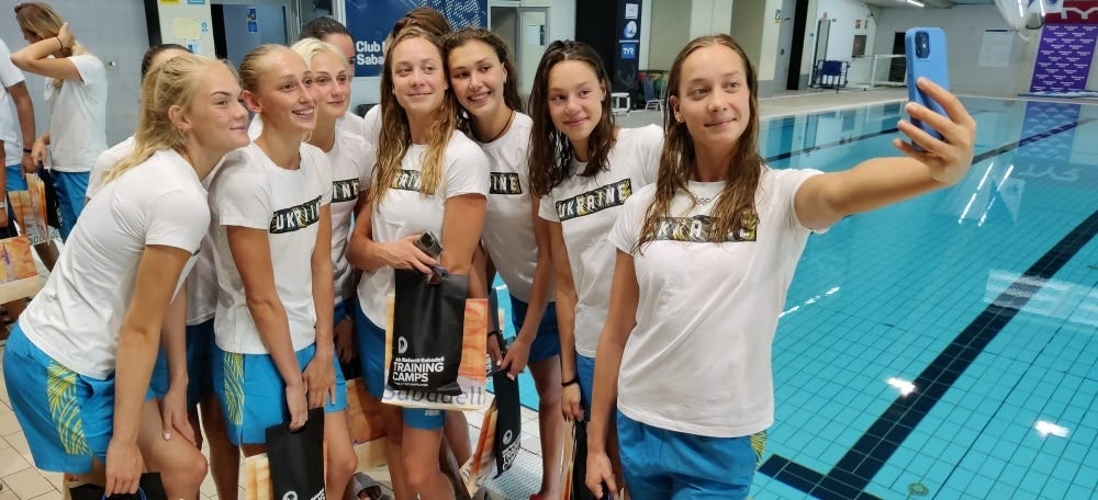 Marta Fiedina i el selfie de la selecció d'Ucraina. Autor, J.Sánchez