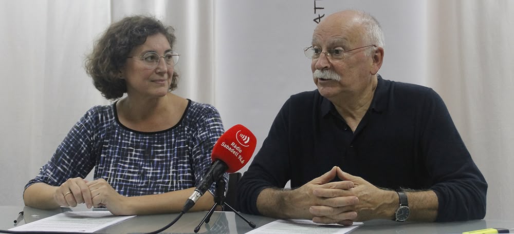 Vitgínia Domínguez i Isidre Soler, d'Entesa per Sabadell, en la roda de premsa per anunciar la sentència de Ca n'Alzina. Autora: Lucia Marin