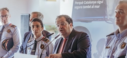 DEP. INTERIOR / El conseller Elena destaca les més de 2.500 hores de patrullatge que la unitat marítima dels Mossos d’Esquadra ha fet aquest estiu