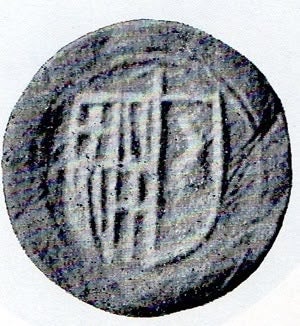 Segell del procurador Bernat de Marimon on apareix per primer cop la ceba (1468).