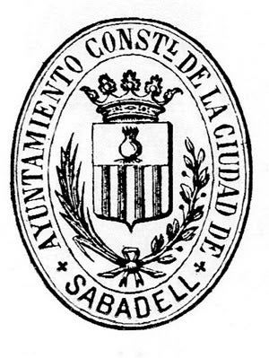 Segell amb escut amb motiu de la concessió del títol de ciutat (1877).