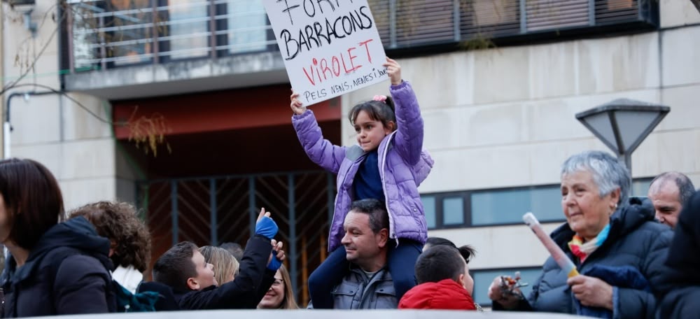 Un moment de la protesta, a la plaça Sant Roc. Autor: David Jiiménez.