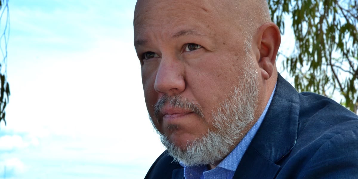 El candidat a l'alcaldia de Cs, Joan García, a Can Gambús. Autor: J.d.A.