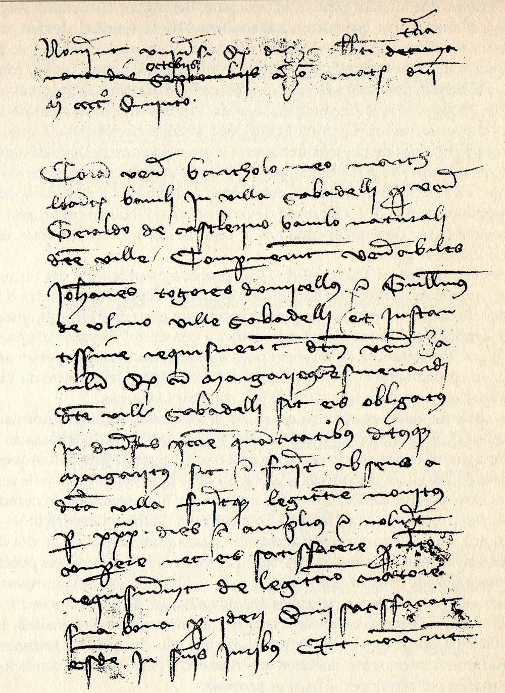 Nota testificial per acreditar el nomenament de curador per respondre dels deutes de Margarit Esmenard absent de Sabadell.. AHS.