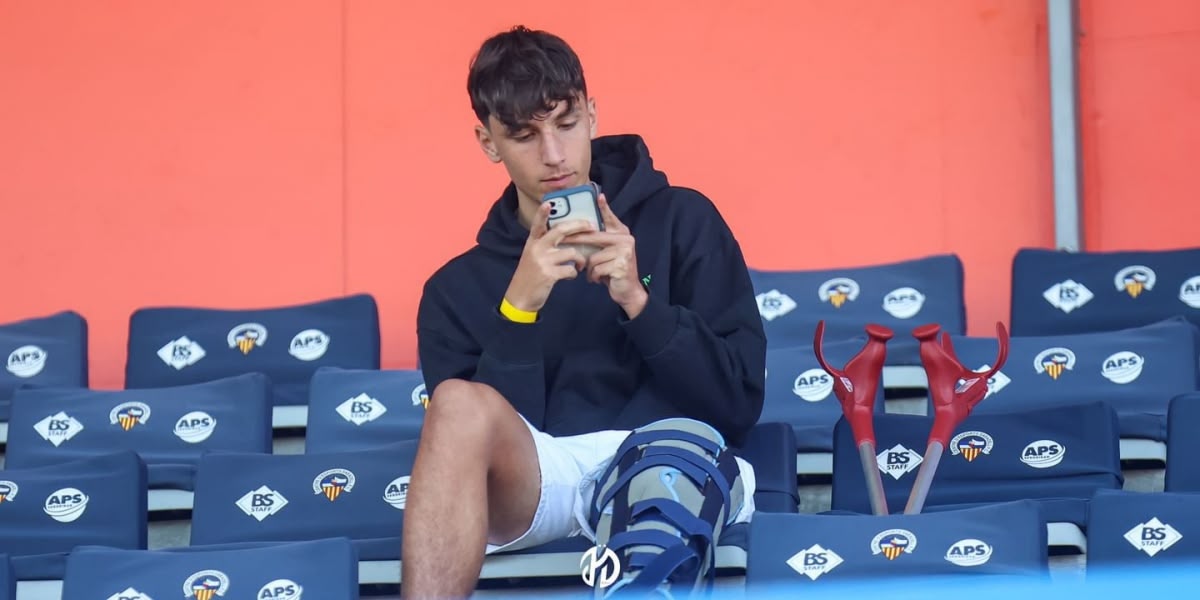 Sander Ballero, el passat diumenge, durant el Sabadell - Rayo Majadahonda. Autora: Dihor. 