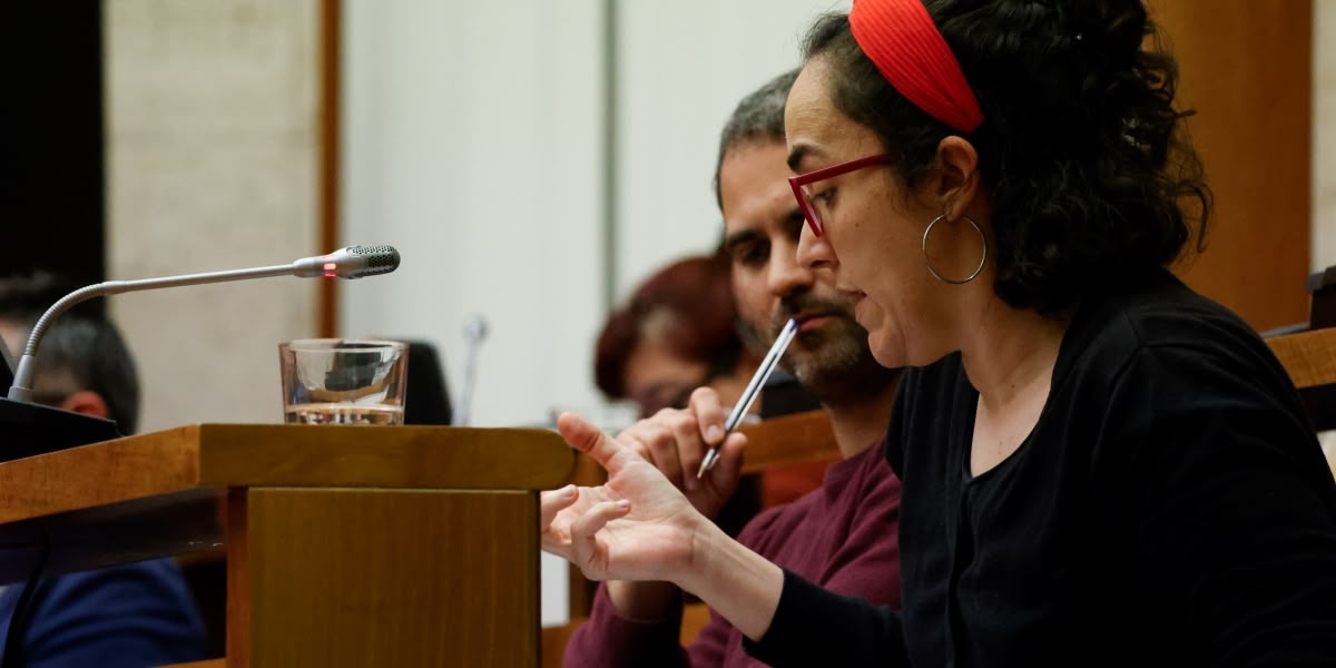 La portaveu de la Crida, Anna Lara, al ple d'abril de 2024. Autor: David Jiménez.