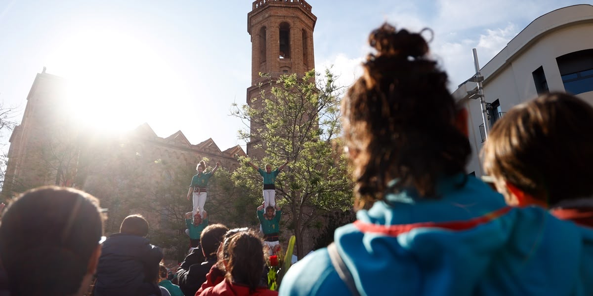 Actuació dels Castellers, a la tarda. Autor: David Jiménez.