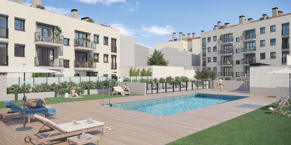 Render del complex Residencial Tres Creus. Habitatge d'obra nova. Autor: cedida.