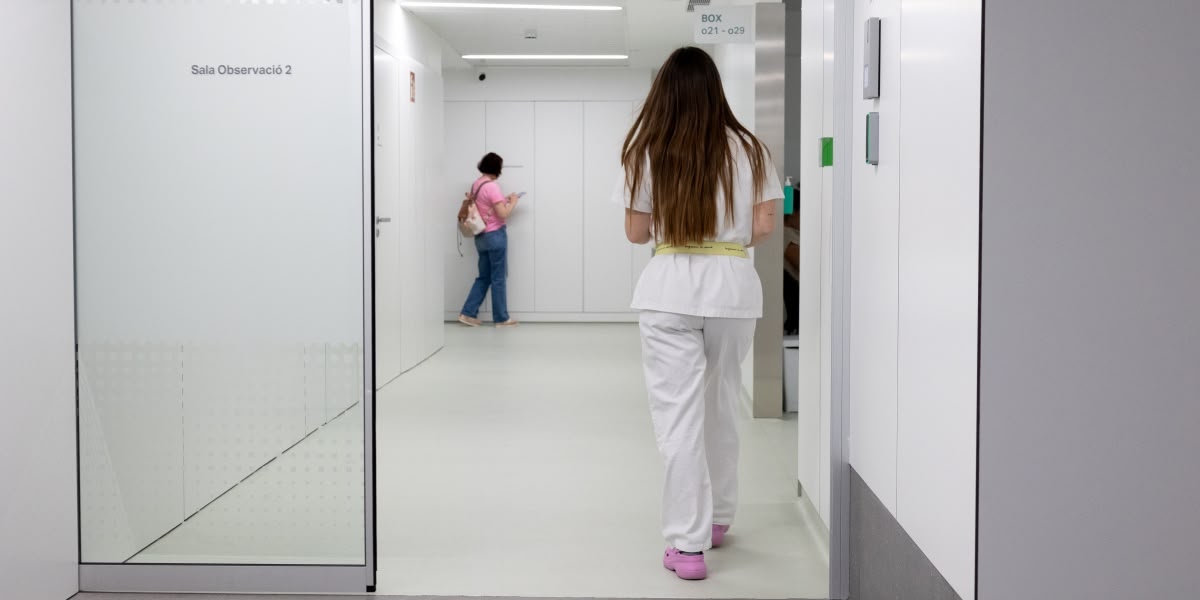 Àrea interior de l'hospital de Sabadell, en una imatge d'arxiu. Autor: cedida. 