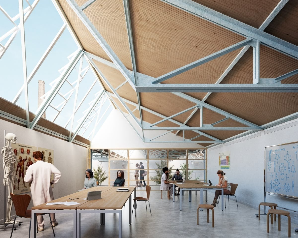 Simulació d'una aula. Font: UTE Tomàs Morató & Vivas Arquitectos Barcelona SLP / cedida.