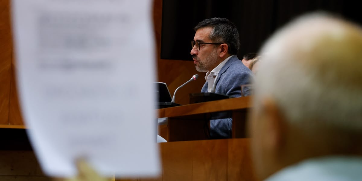 El portaveu d'ERC, Gabriel Fernàndez, al ple. Autor: D.Jiménez.