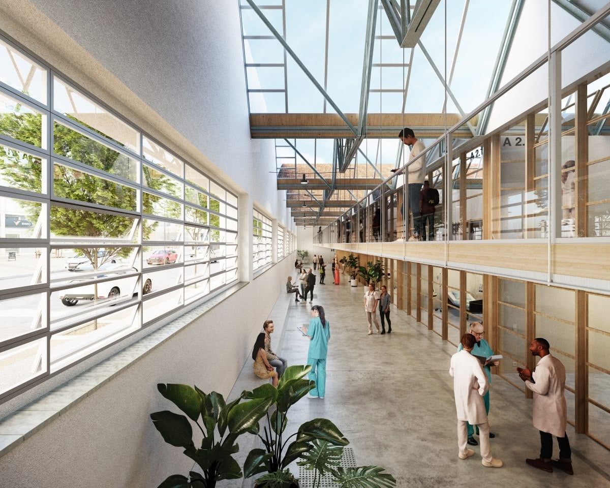 Simulació d'un passadís. Font: UTE Tomàs Morató & Vivas Arquitectos Barcelona SLP / cedida.