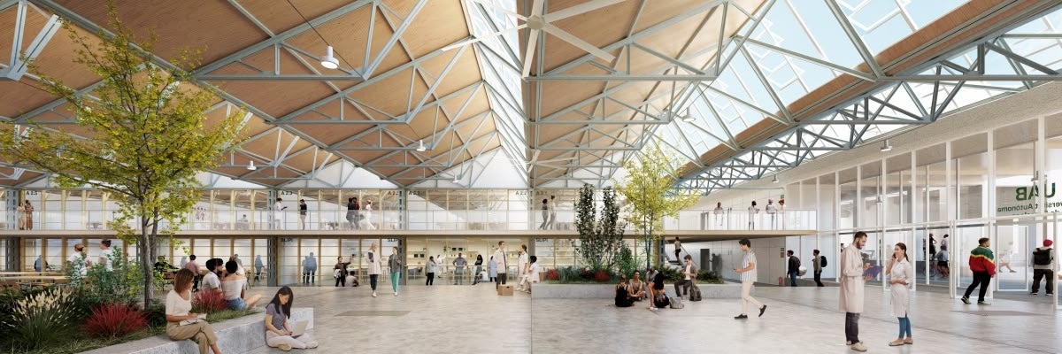 Simulació de la plaça interior. Font: UTE Tomàs Morató & Vivas Arquitectos Barcelona SLP / cedida.