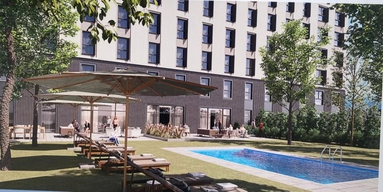 Simulació del nou hotel de Sabadell, que anirà a Sant Pau de Riu-sec.