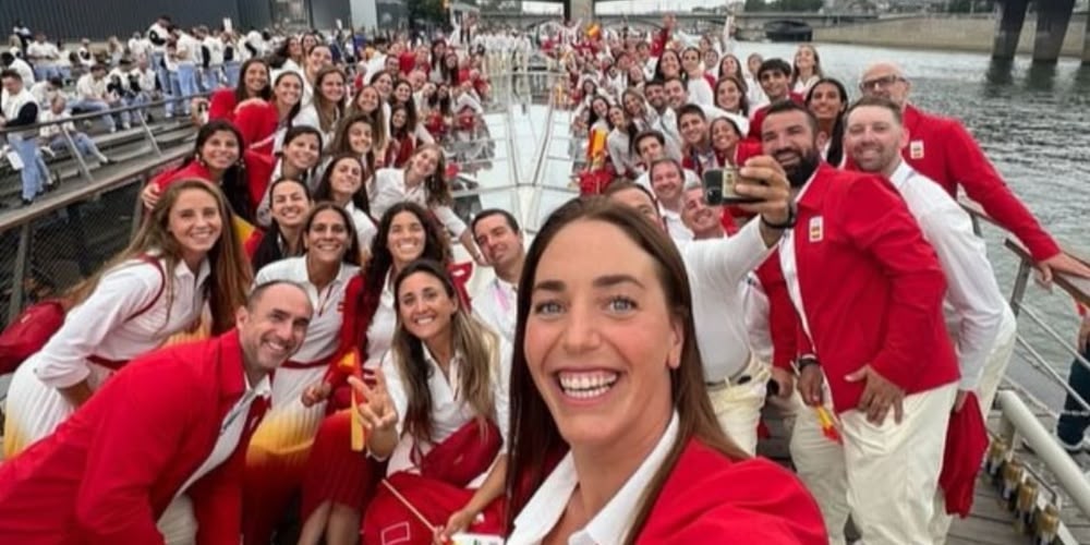 La waterpolista sabadellenca Maica Garcia, a la cerimònia d'inauguració. Autor: RFEN.