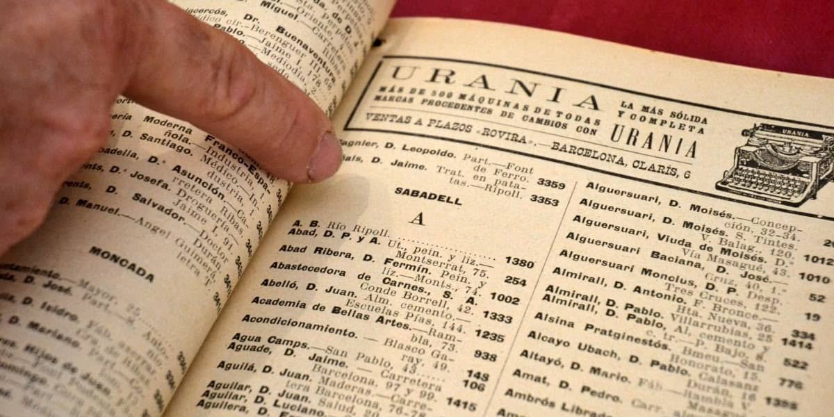 Llista d'abonats a Telefónica de l'any 1926, a l'exposició del centenari de la companyia. Autor: Jordi M.