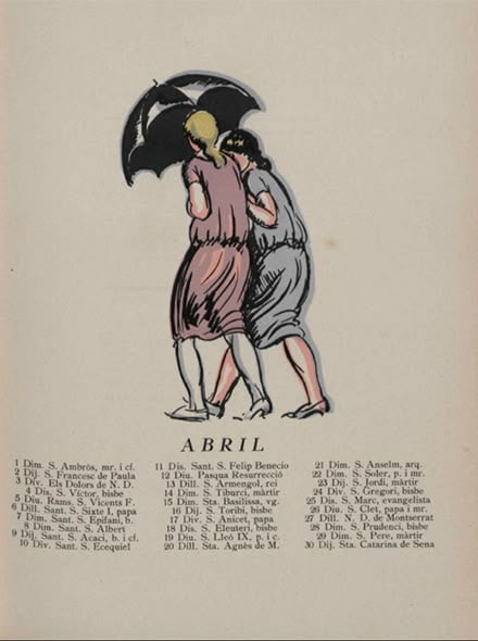 Pàgina corresponent a l'abril de l'Almanac de 1925.