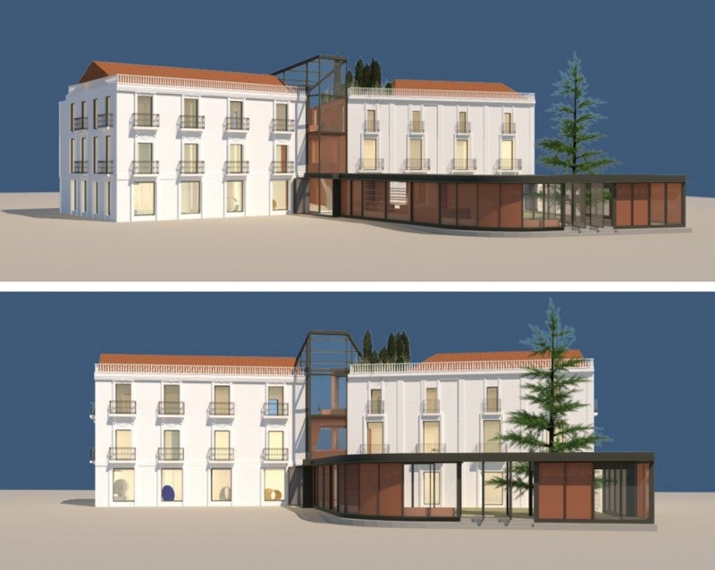 La Casa Grau, a la dreta, i l'edifici de serveis socials, segons l'avantprojecte. Font: Ajuntament i Fundació BS.