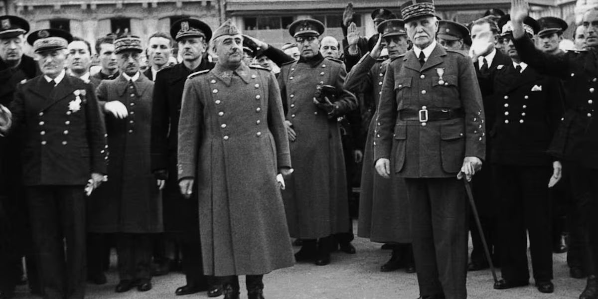 Franco i el mariscal Petain, a Montpeller l'any 1941.