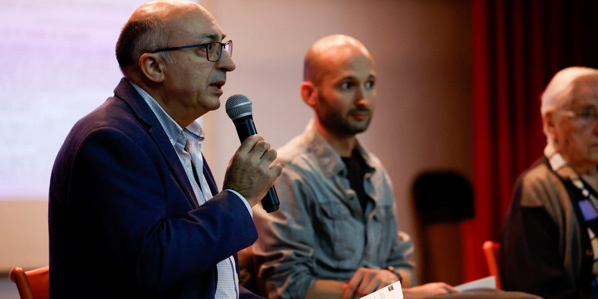 El director de l'AHS Joan Comasòlivas i l'historiador Pau Casanellas. Autor: D.Jiménez.