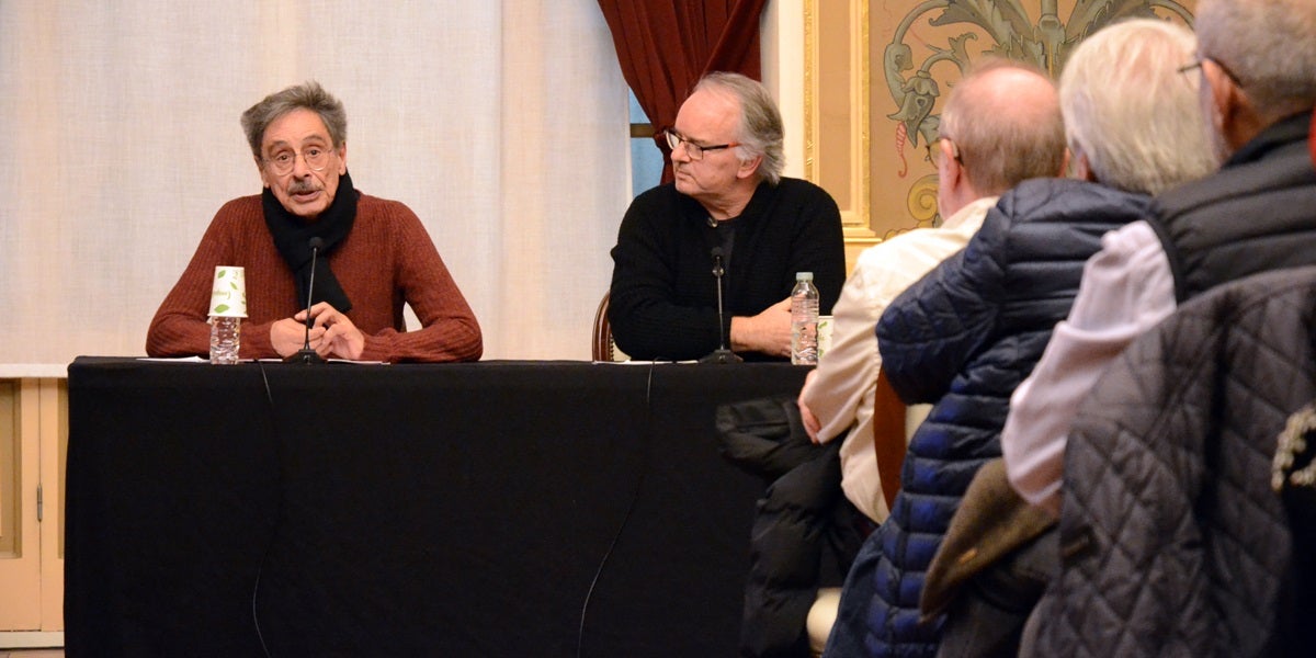 Josep Alavedra i Rafel Uyà, a la presentació. Autor: J.d.A.