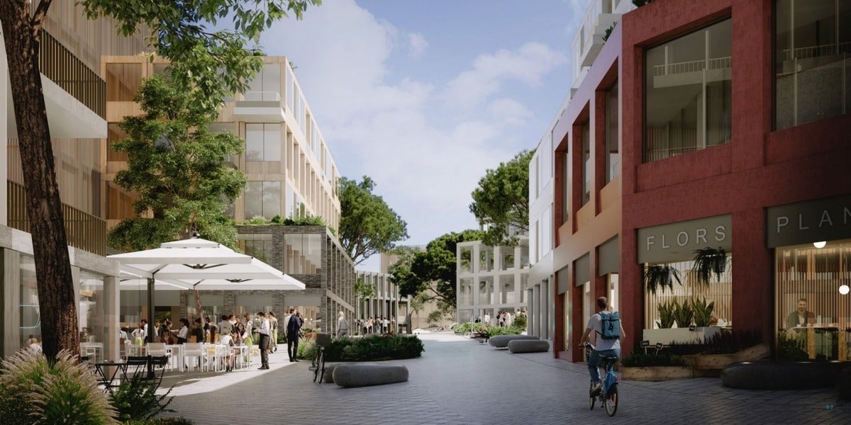 Simulació del districte que es vol construir a l'antic camp de golf de Sant Cugat.