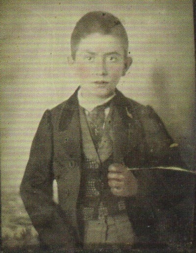 Retrat retocat amb aquarel·la d'un noi de la família Sanmiquel (1861) de Josep Margalef/AHS