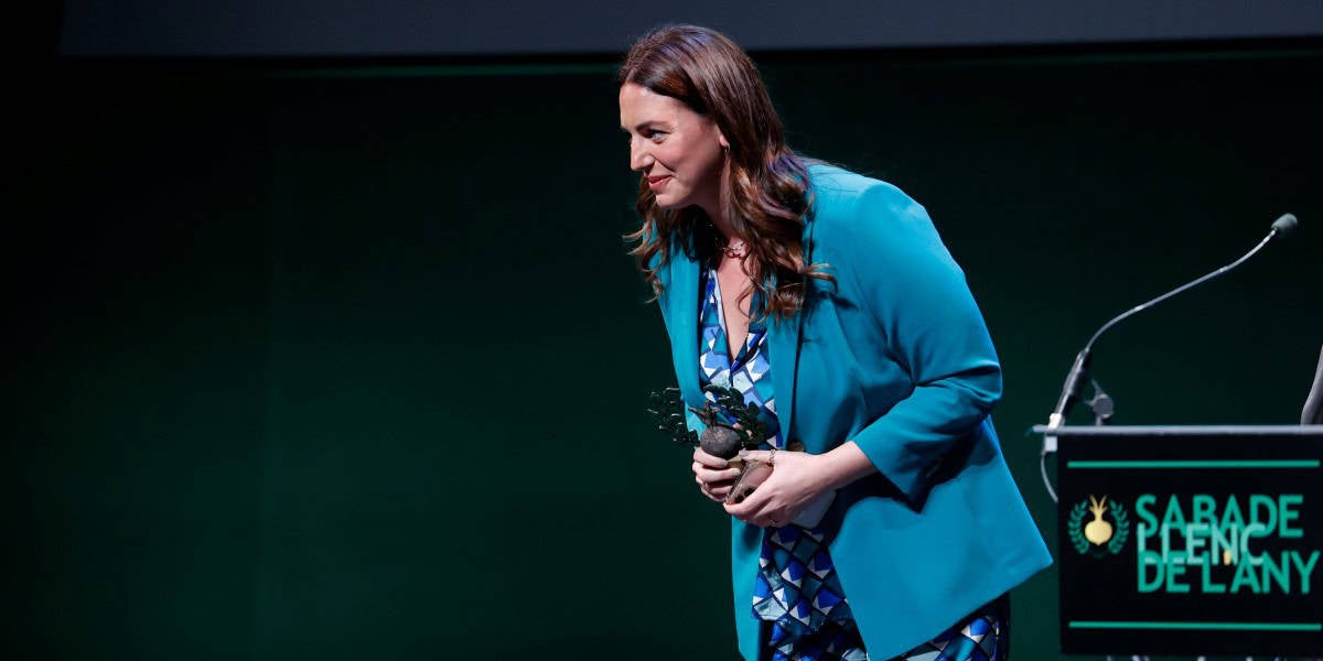 Maica García, agraint l'ovació del públic del Principal. Autor: D. Jiménez.