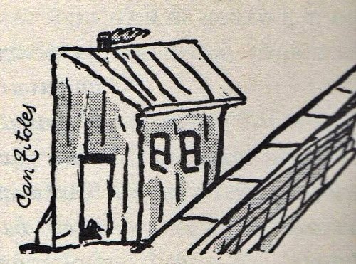 Can Titoles. Dibuix a la ploma de Marian Burguès.