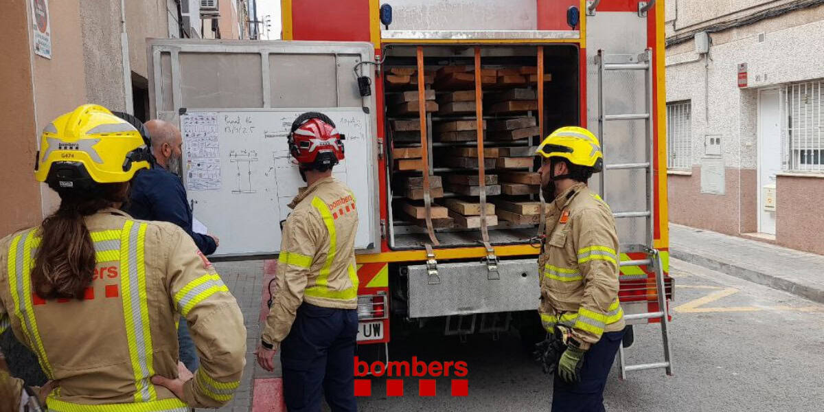 Esfondrament pis Ca n'Oriac. Foto: Bombers. 