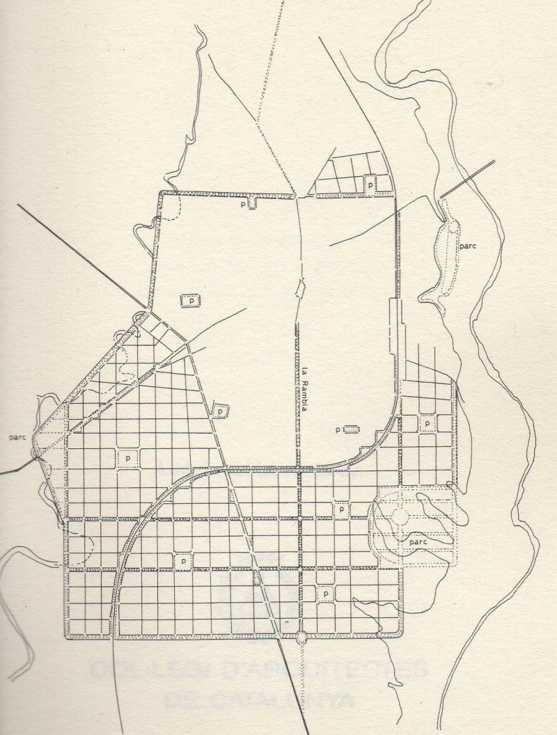 Foto d'uns dels plans urbanístics de Sabadell al segle XIX.