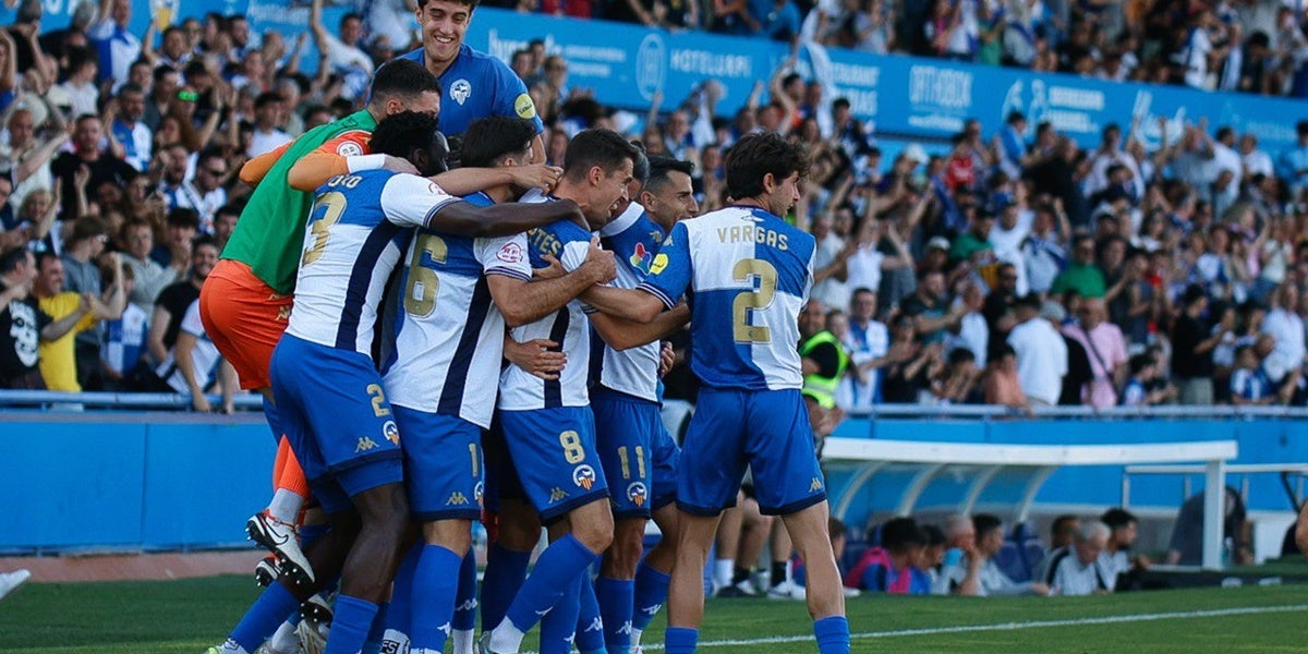 Celebració al gol de Rubén Martínez. Autora: Dihör